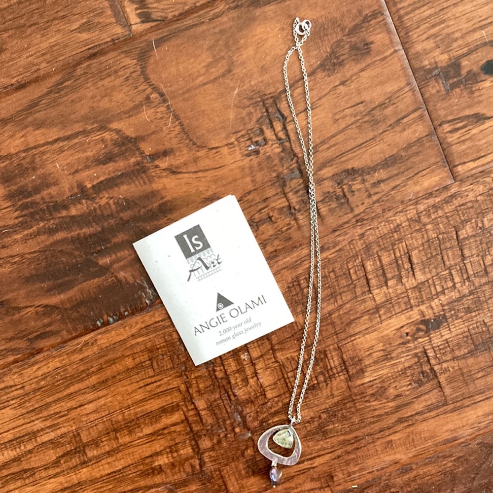 Angie Olami Sterling and Pearl Necklace